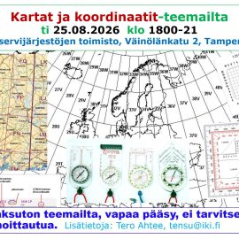 KARTAT JA KOORDINAATIT TEEMAILTA tiistaina 25.08.2026 klo 18.00 KARTAT JA KOORDINAATIT TEEMAILTA tiistaina 25.08.2026 klo 18.00